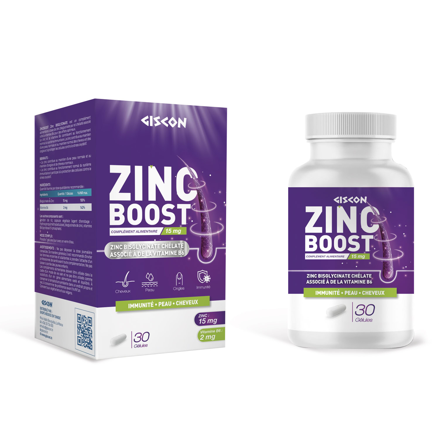 Zinc Boost Zinc Bisglycinate 30 gélules